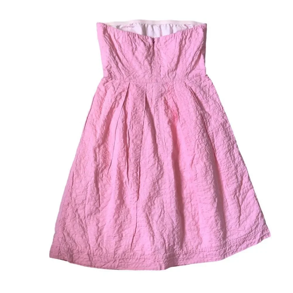 J. Crew Strapless Pink Dress with pockets Size 2